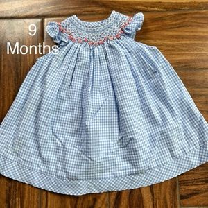 Luli & Me Smocked Gingham Dress, 9 Months